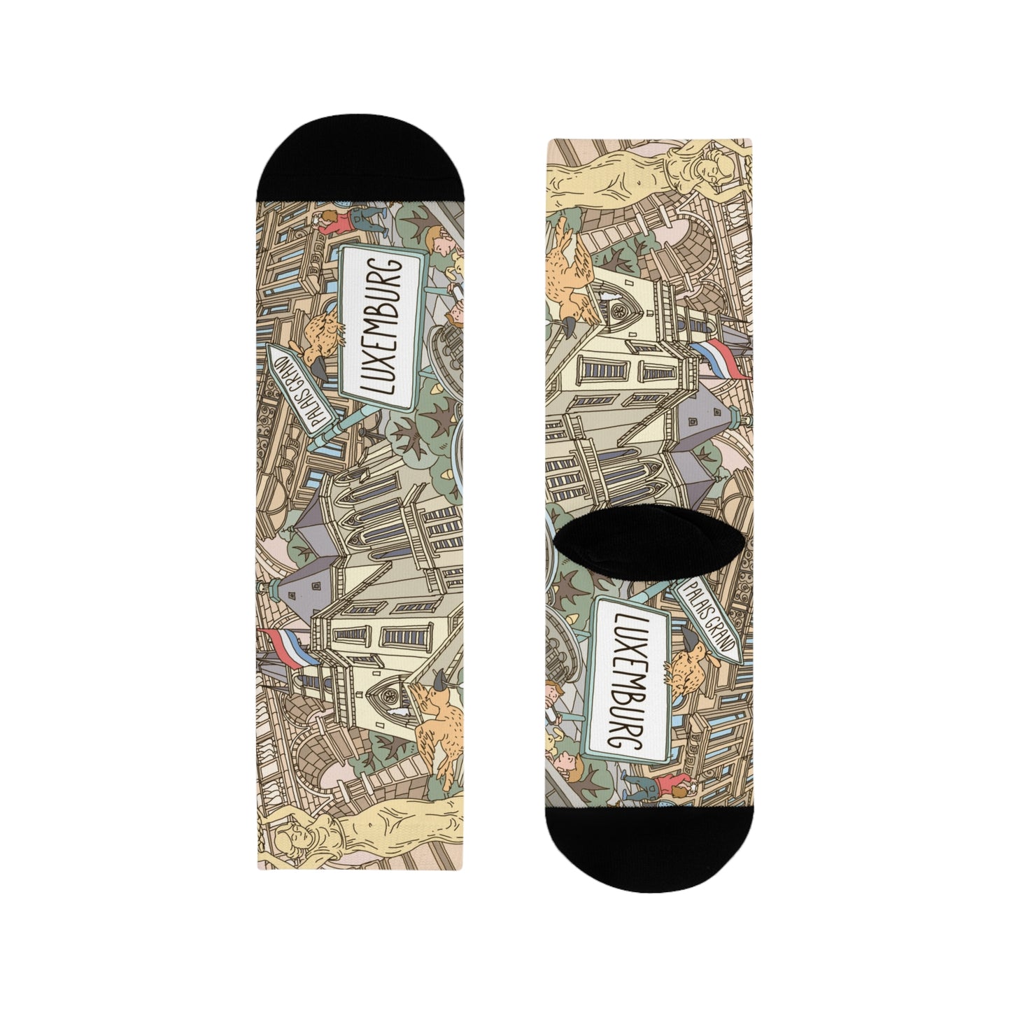 Luxembourg Landmark Crew Socks