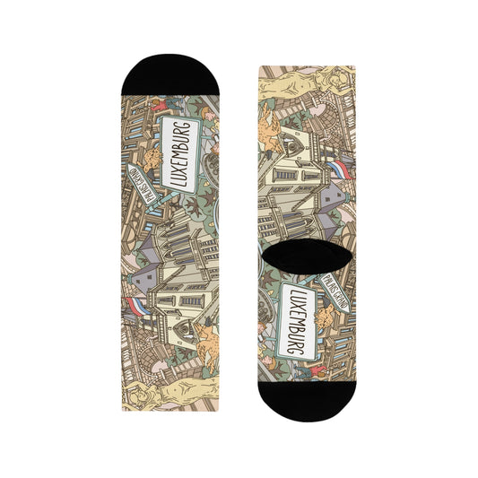 Luxembourg Landmark Crew Socks
