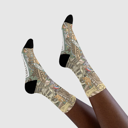 Luxembourg Landmark Crew Socks